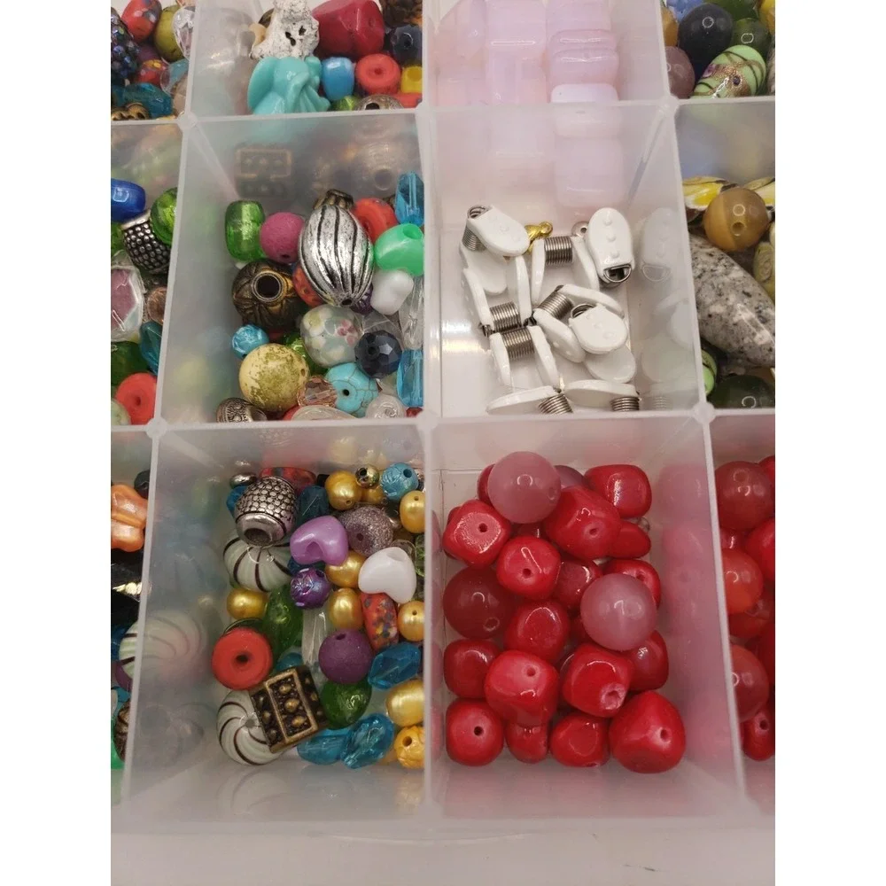 Assorted Jewelry Bead Lot Over 2lb Bulk Crafting Supplies Multicolor Mix